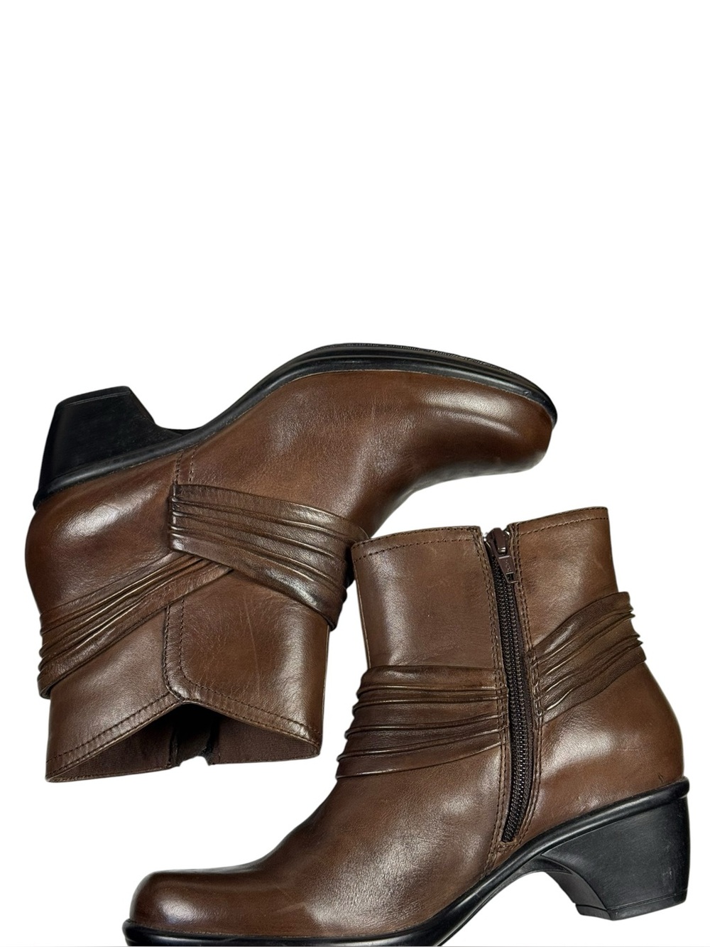 Clark’s Women’s Wish Mood Brown Leather Amkle Bootie Size 7 - Picture 7 of 12